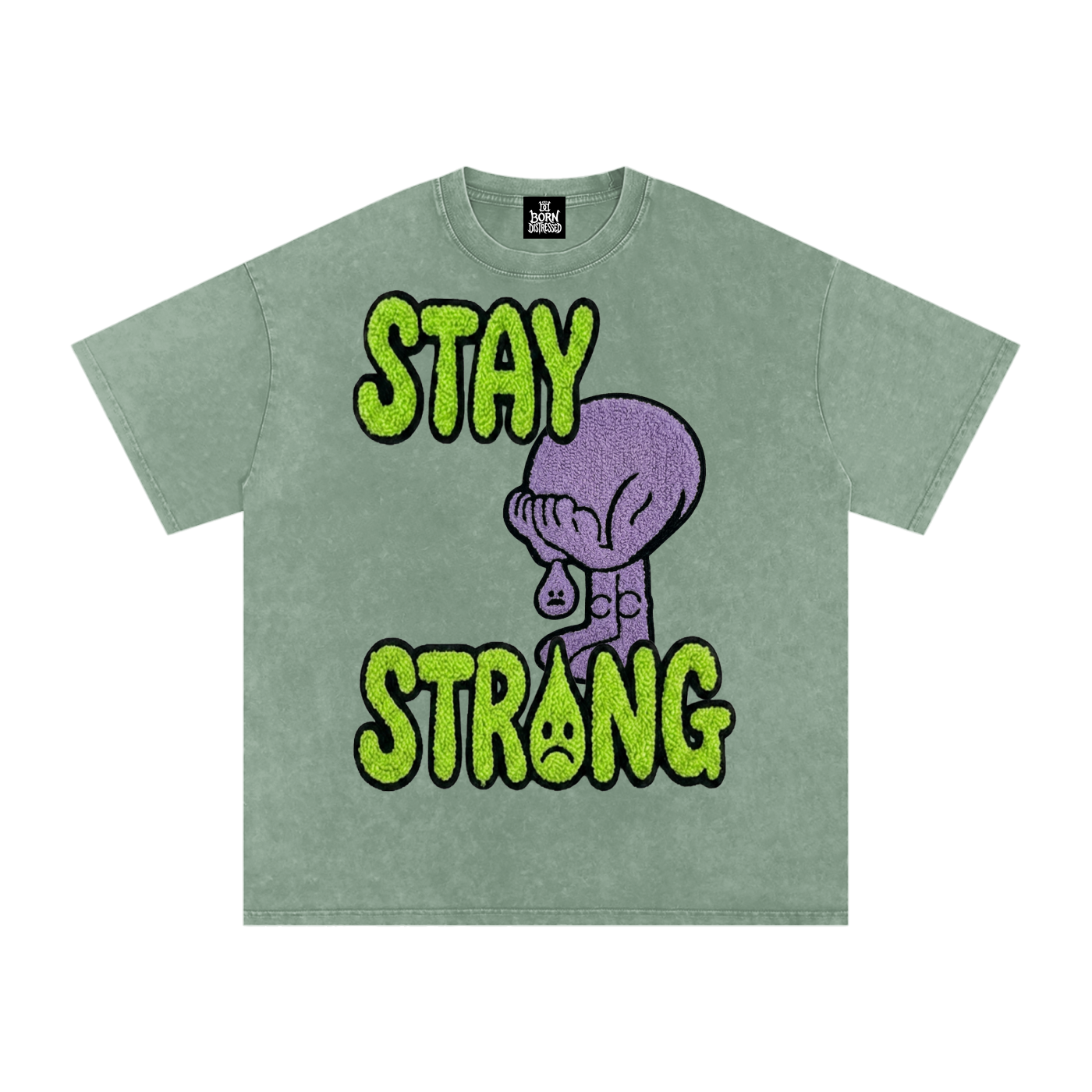 Feelin' Purple Snow Washed Oversized Cotton Tee