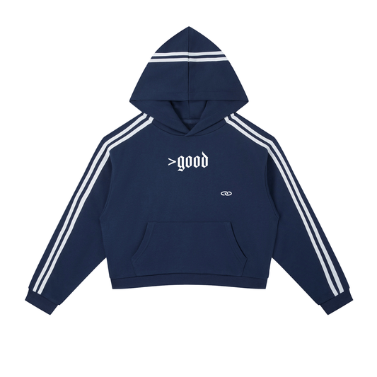 >good Contrast Side Stripe Cropped Hoodie
