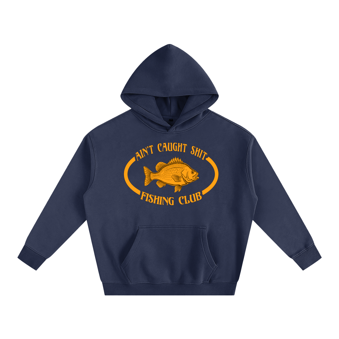 Orange Fishin' Club Oversize Fleeced Hoodie