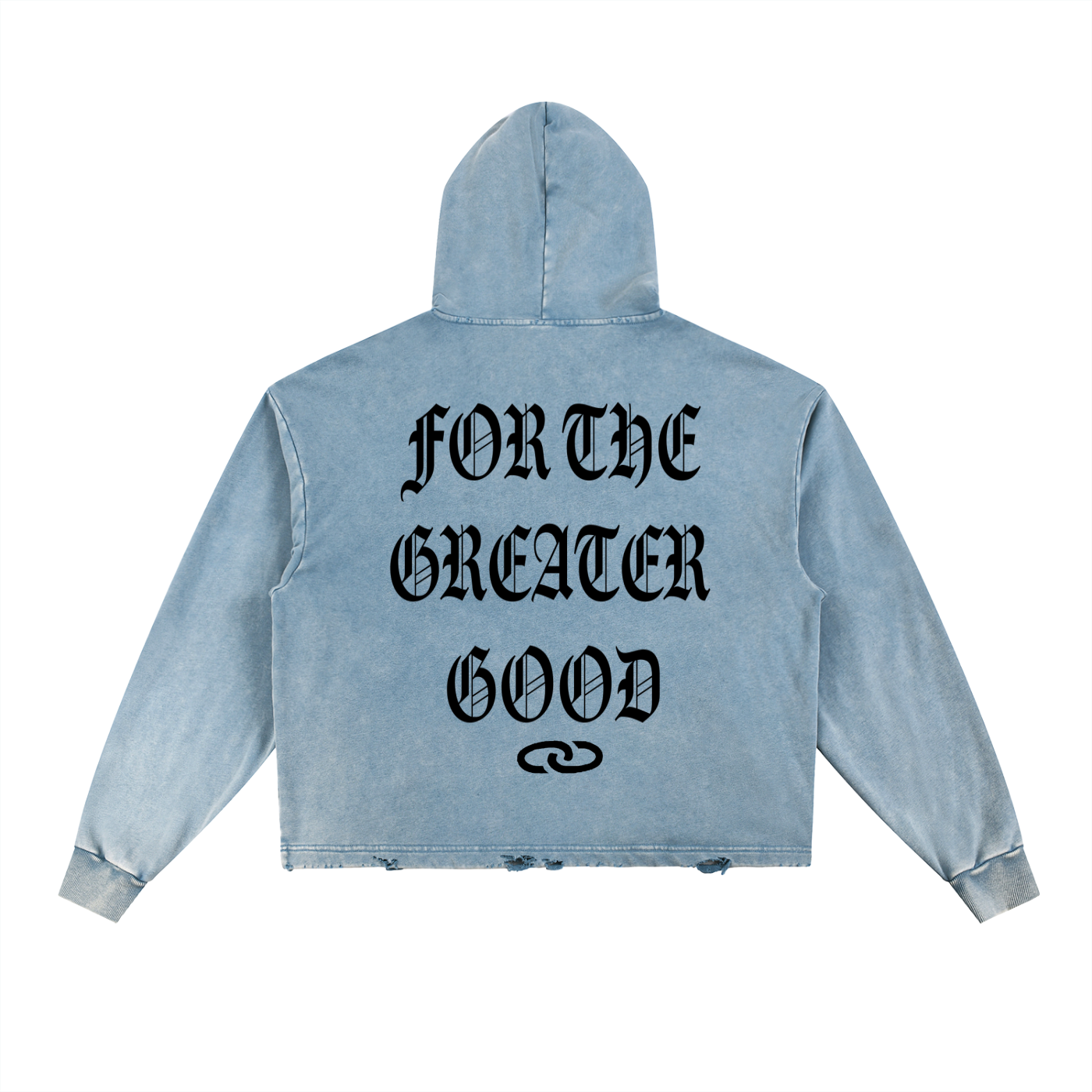 Vintage Washed Frayed-Hem Hoodie