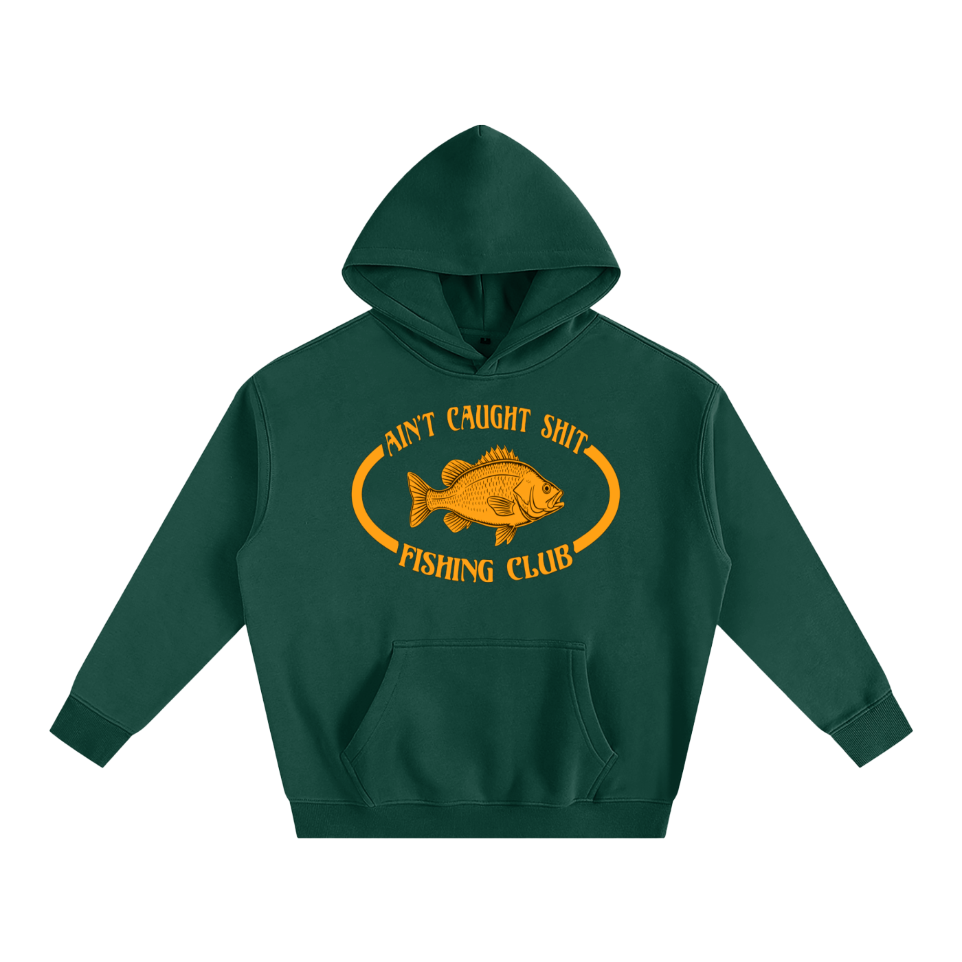 Orange Fishin' Club Oversize Fleeced Hoodie