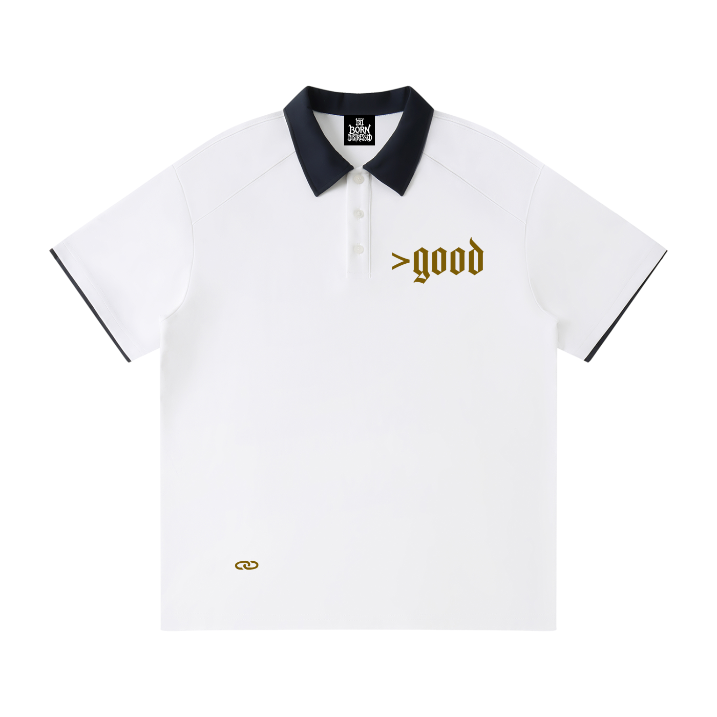 >good Contrast Collar Raglan Polo Shirt