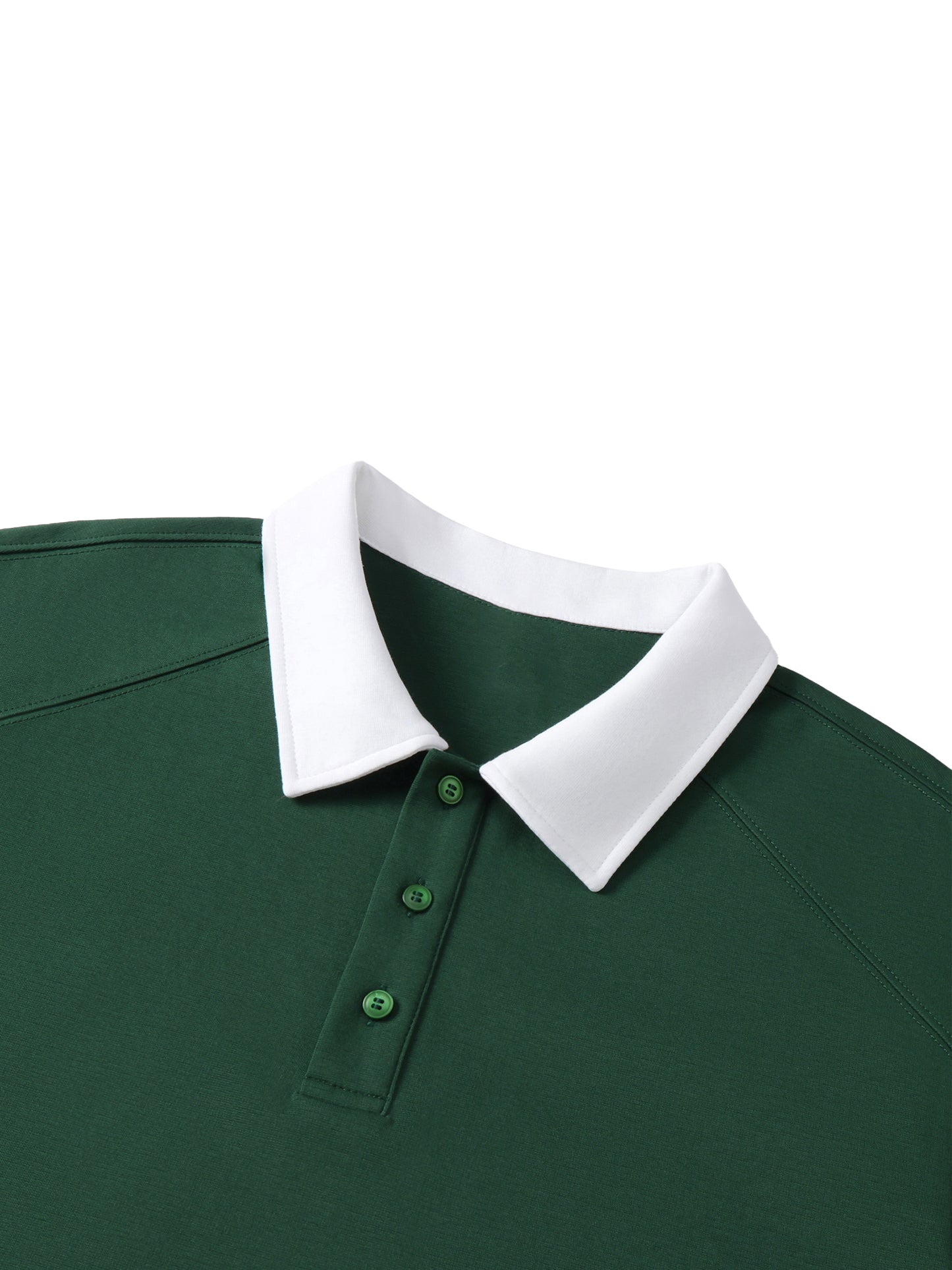 >good Contrast Collar Raglan Polo Shirt